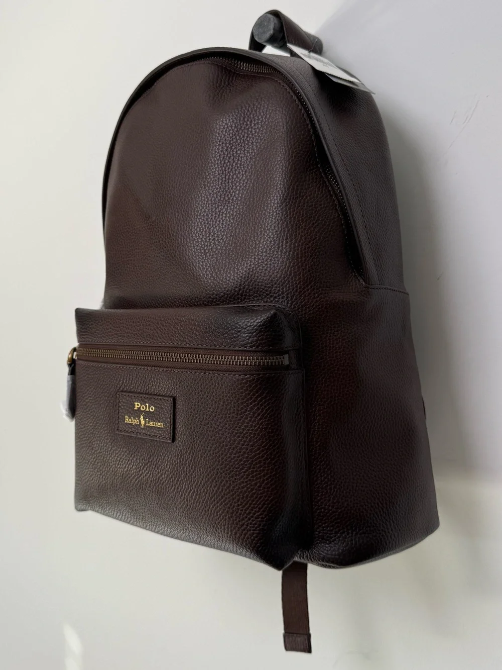 Polo Ralph Lauren Pebbled Leather Backpack. New with tags